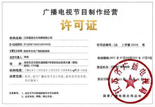 淮安城市網(wǎng)喜獲廣播電視節(jié)目制作經(jīng)營(yíng)許可證，開(kāi)啟內(nèi)容創(chuàng)作新篇章